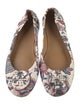 Tory Burch Leather Floral Print Ballet Flats