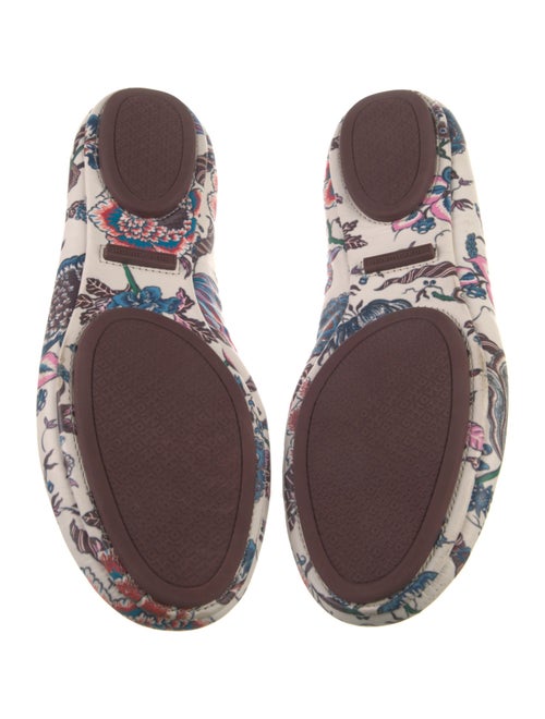 Tory Burch Leather Floral Print Ballet Flats