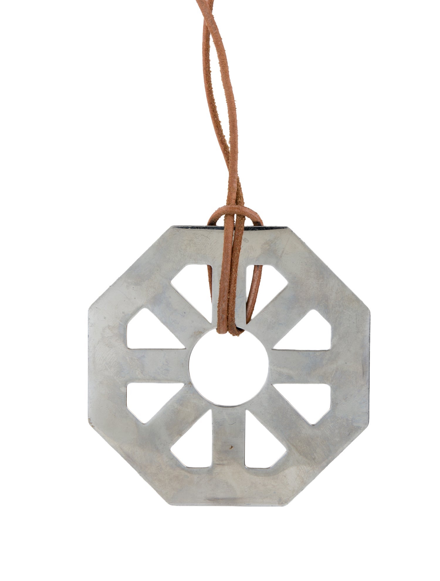Tory Burch Leather Geo Pendant Necklace