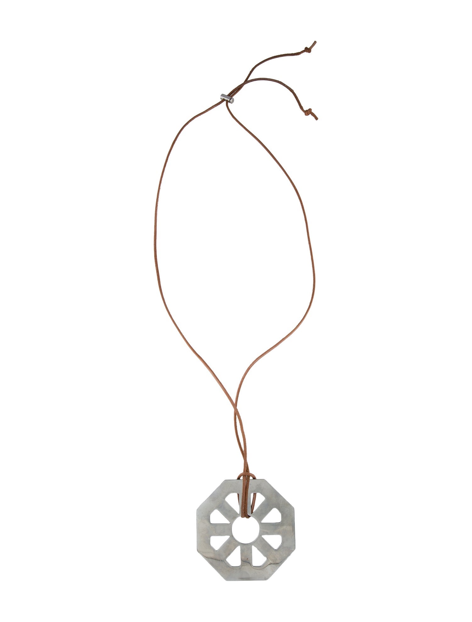 Tory Burch Leather Geo Pendant Necklace