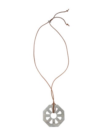 Tory Burch Leather Geo Pendant Necklace