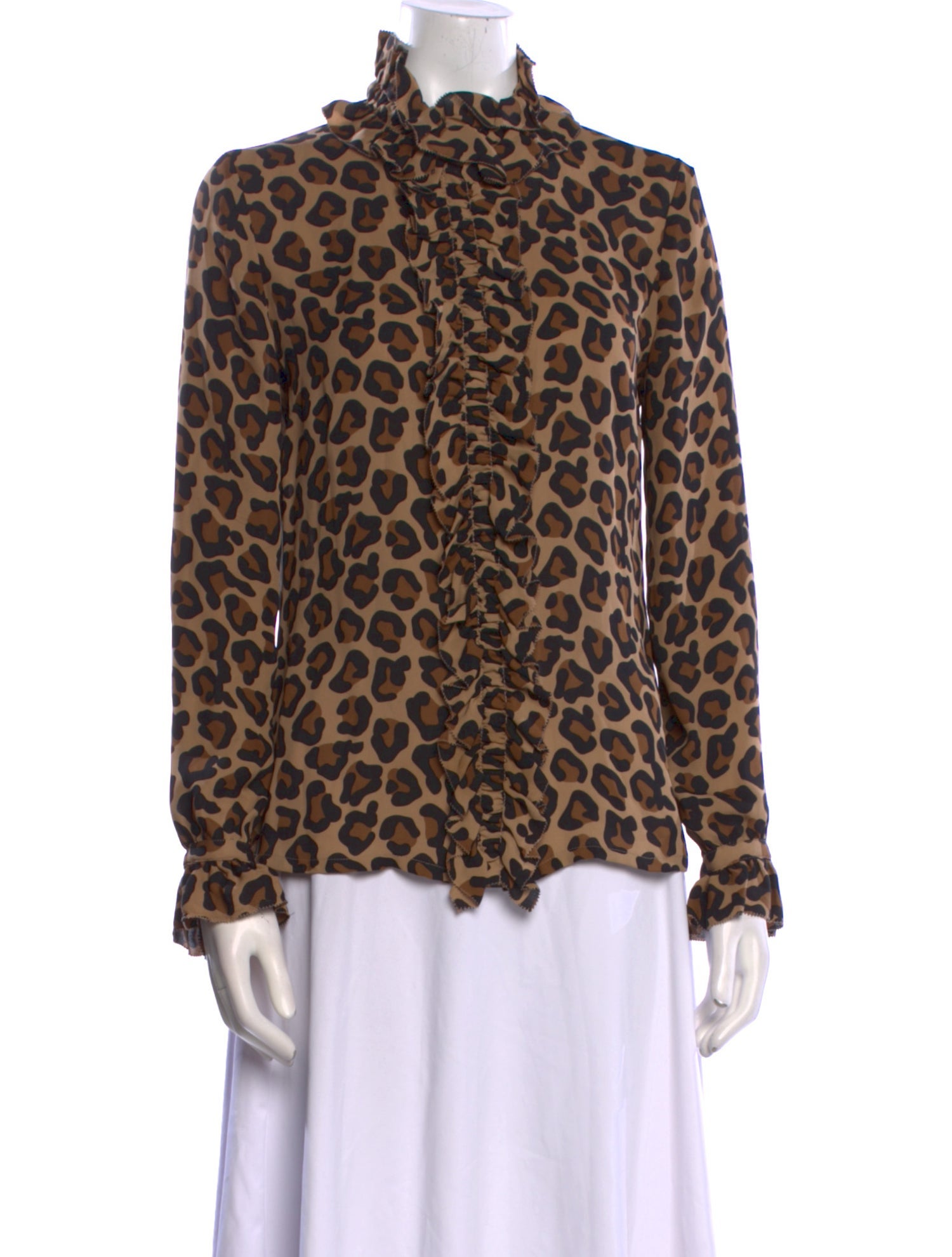 Tory Burch Silk Animal Print Blouse