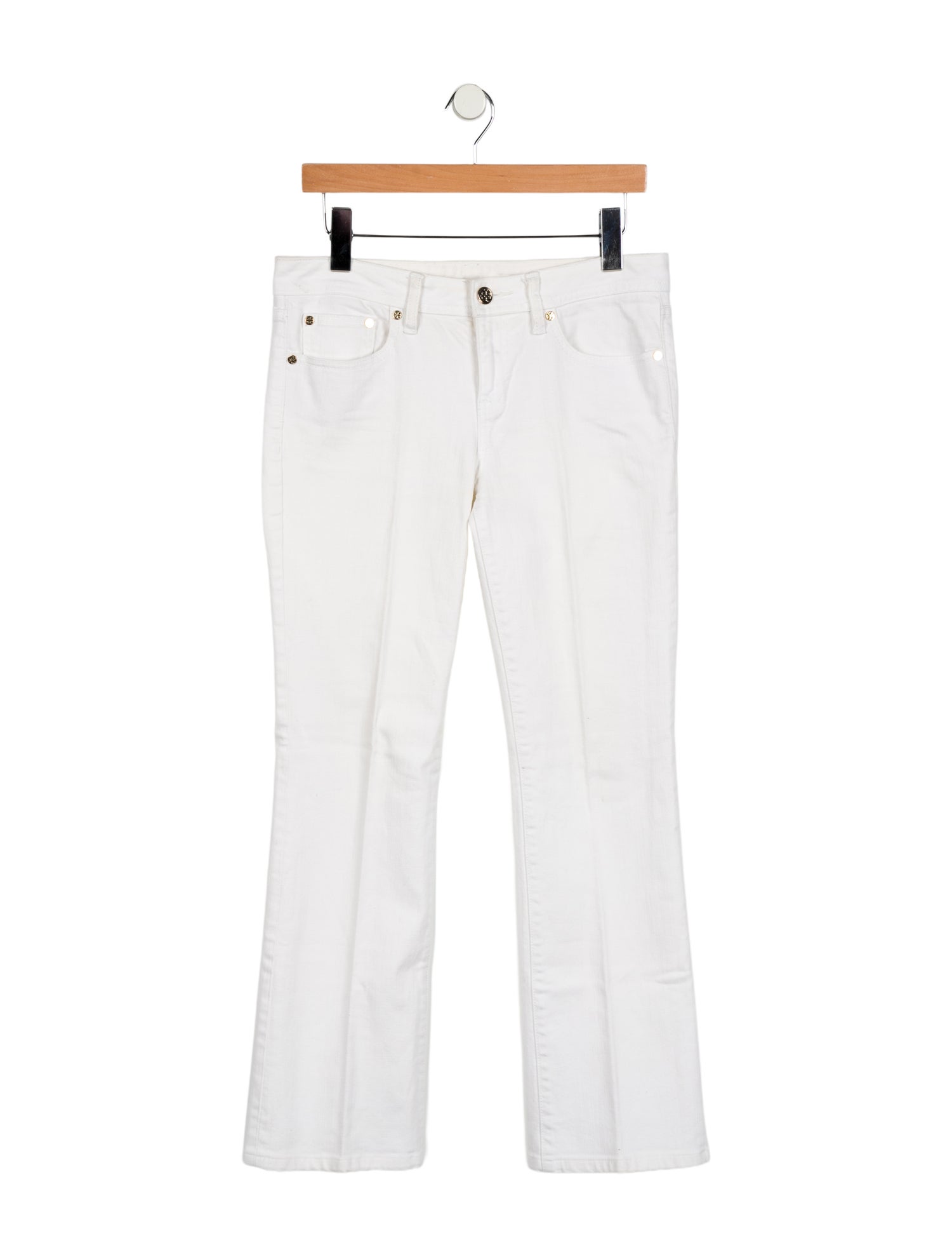 Tory Burch Mid-Rise Straight Leg Jeans
