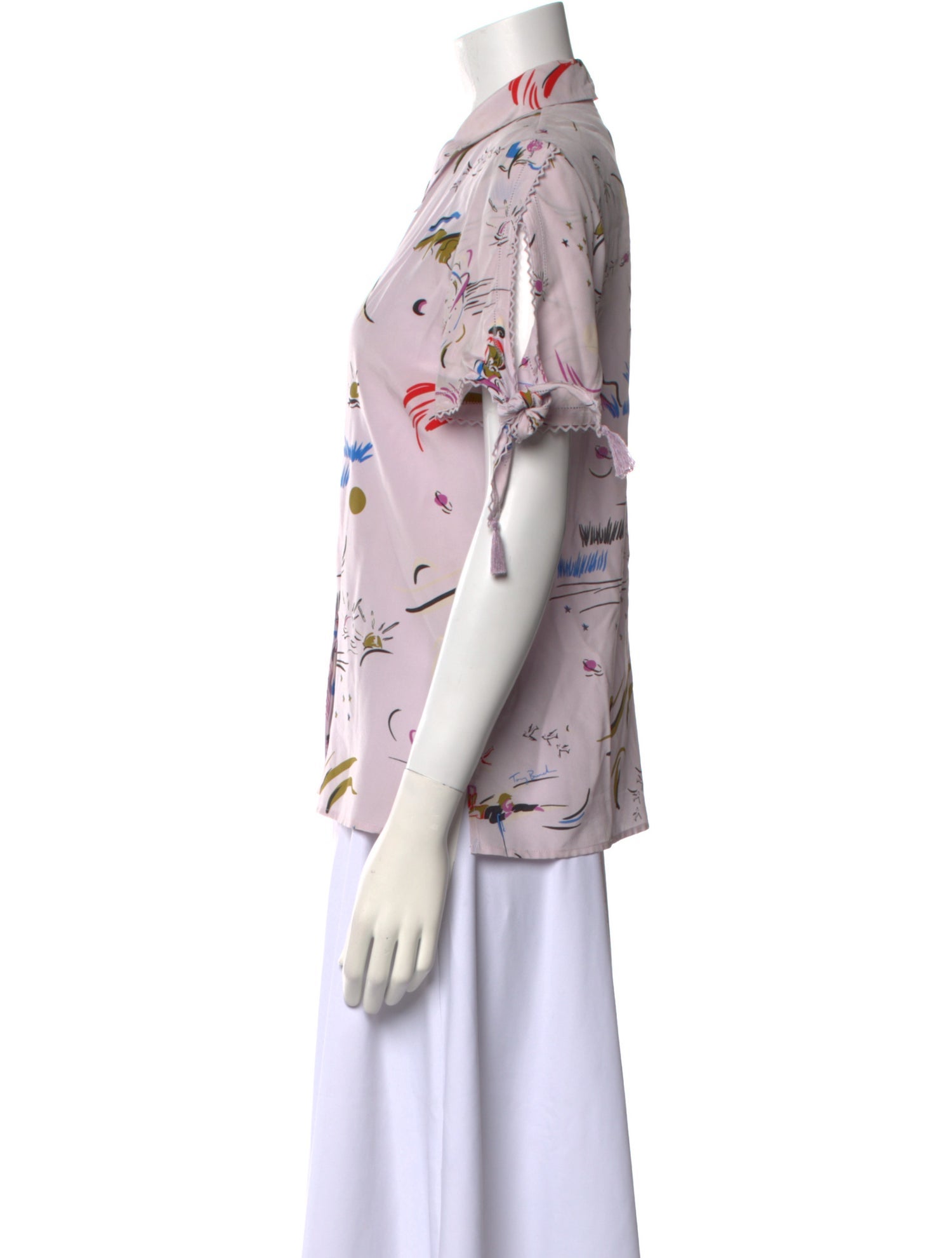 Tory Burch Silk Printed Button-Up Top