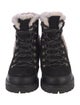 Tory Burch Suede Fur Trim Combat Boots