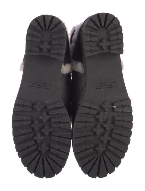 Tory Burch Suede Fur Trim Combat Boots