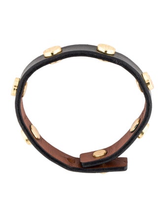 Tory Burch Leather Studded Single Wrap Bracelet