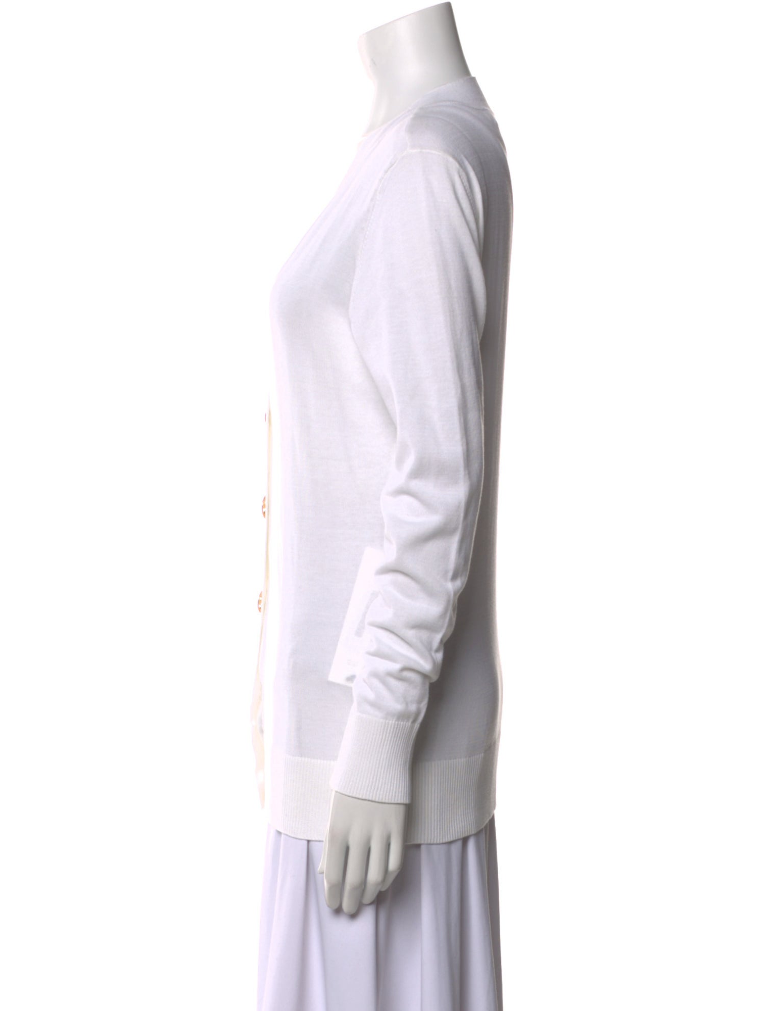 Tory Burch V-Neck Long Sleeve Button-Up Top