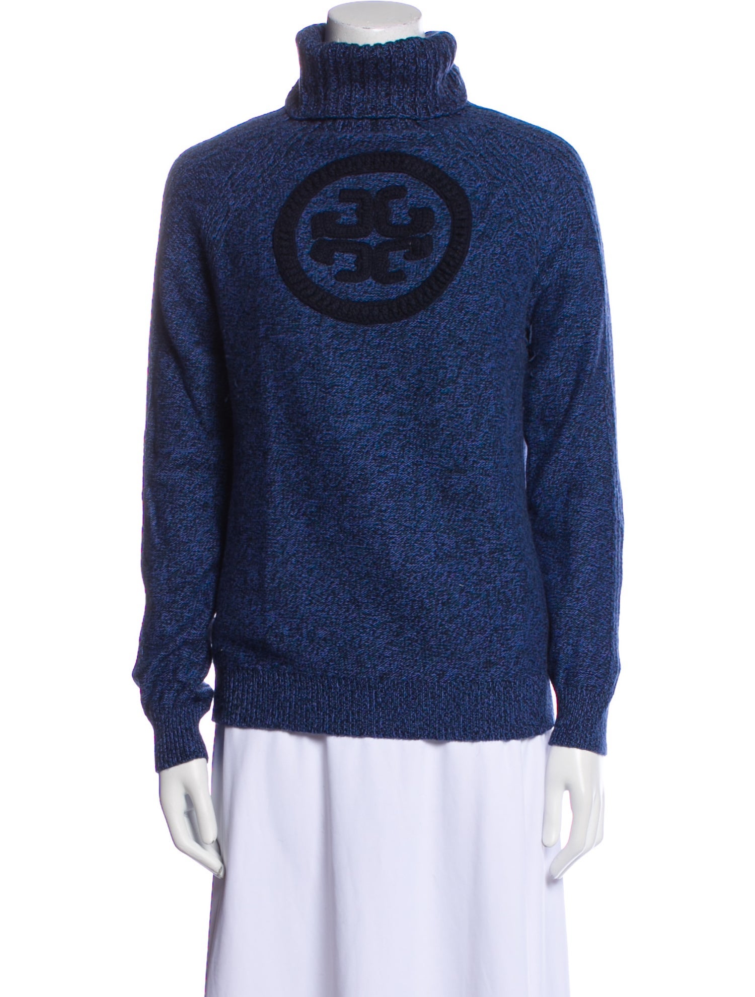 Tory Burch Graphic Print Turtleneck Sweater