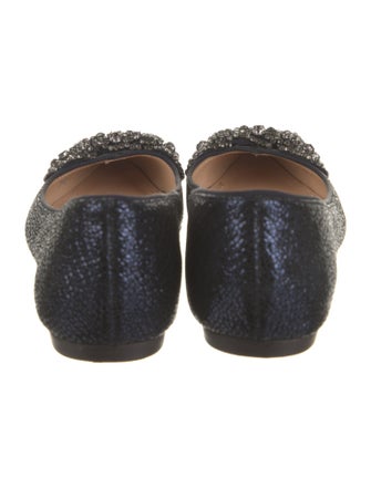 Tory Burch Glitter Crystal Embellishments Ballet Flats