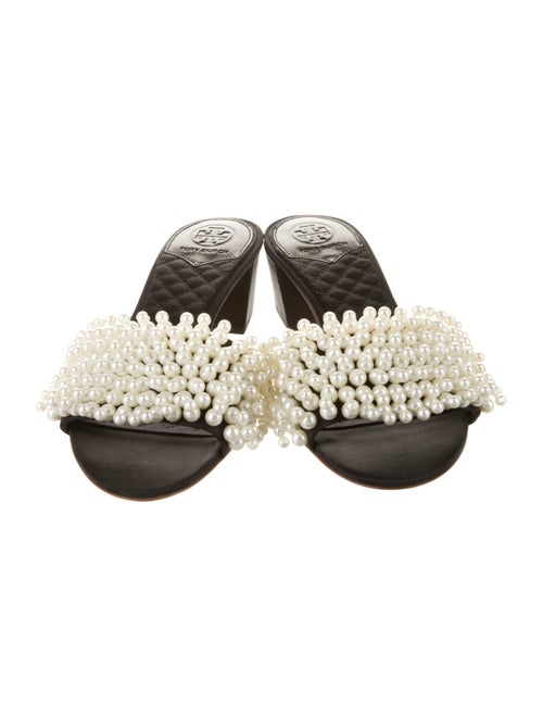 Tory Burch Satin Beaded Accents Slides
