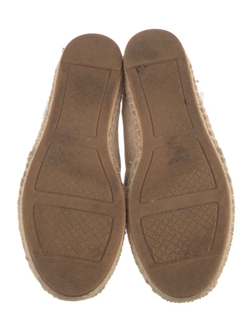 Tory Burch Canvas Leather Trim Embellishment Espadrilles