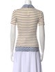 Tory Burch Striped Mock Neck Polo