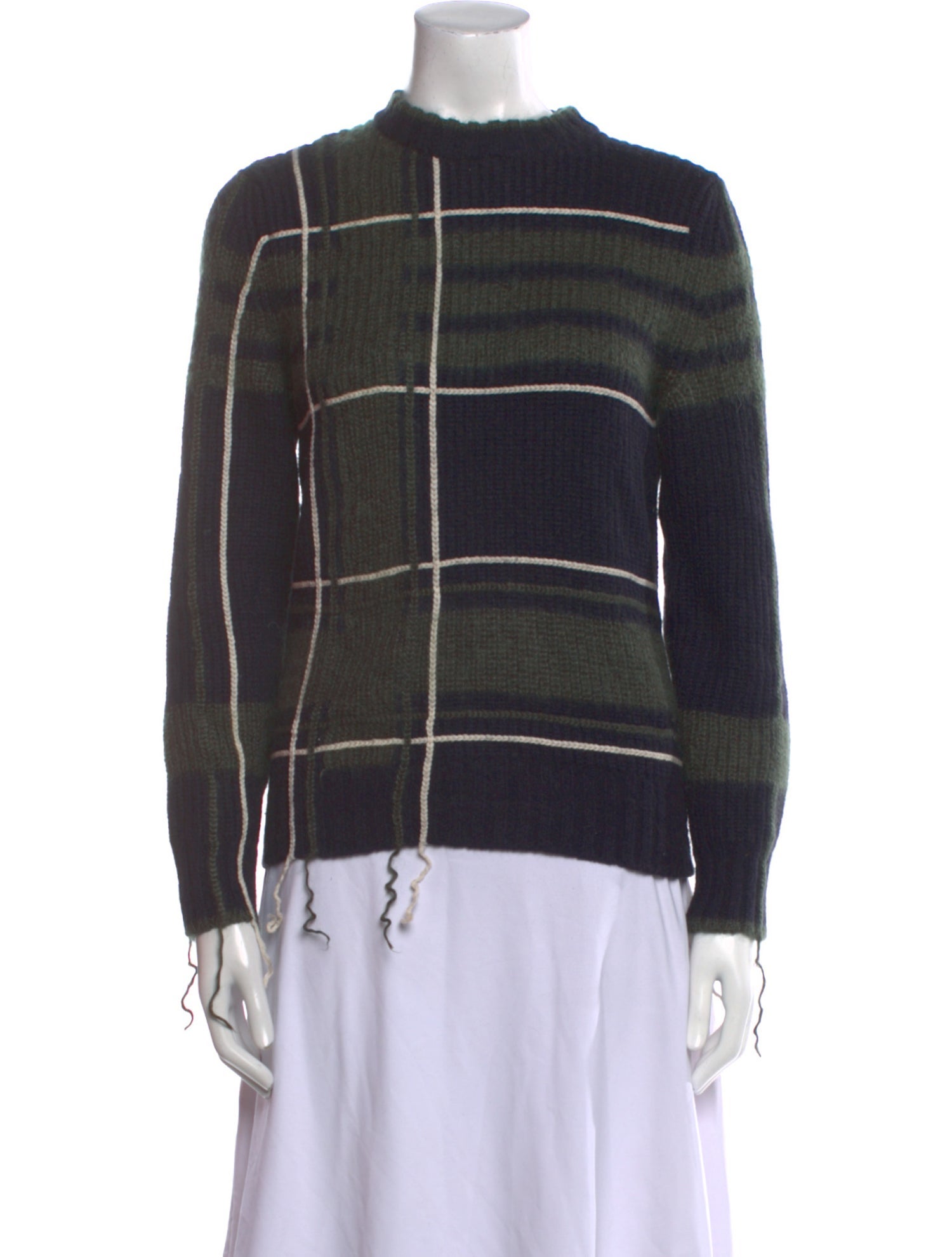 Tory Burch Wool Plaid Print Sweater