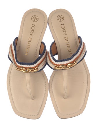 Tory Burch Leather Printed Slides