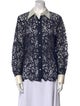 Tory Burch Lace Pattern Long Sleeve Button-Up Top