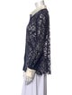Tory Burch Lace Pattern Long Sleeve Button-Up Top