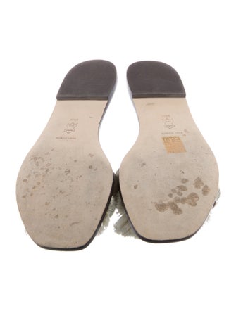 Tory Burch Leather Braided Accents Slides