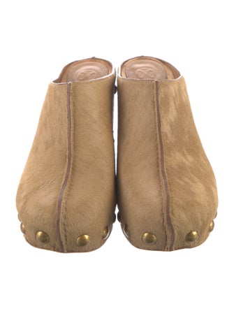 Tory Burch Ponyhair Studded Accents Mules