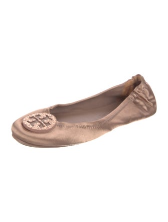 Tory Burch Satin Crystal Embellishments Ballet Flats