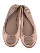 Tory Burch Satin Crystal Embellishments Ballet Flats