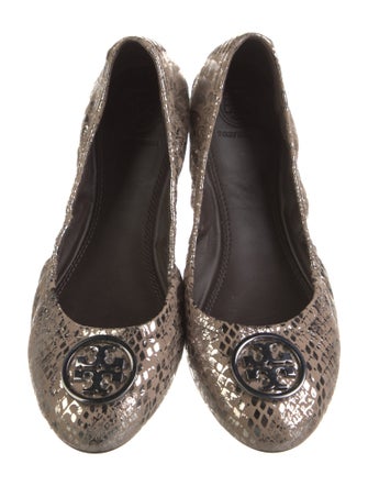 Tory Burch Suede Animal Print Ballet Flats