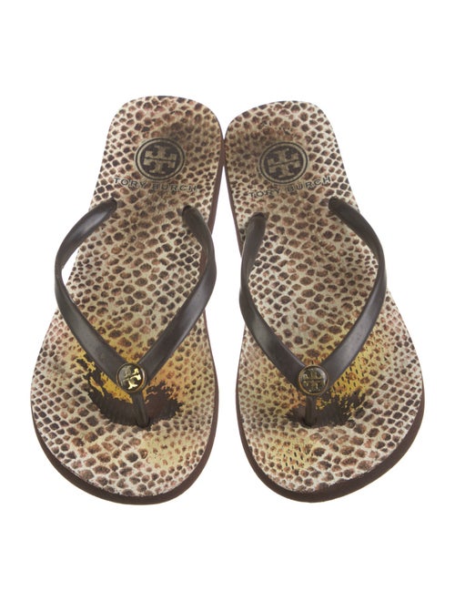 Tory Burch Rubber Animal Print Flip Flops