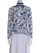 Tory Burch Floral Print Mock Neck Blouse