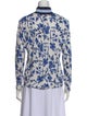 Tory Burch Floral Print Mock Neck Blouse