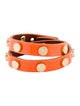 Tory Burch Patent Leather Sunflower Studded Double Wrap Bracelet