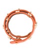 Tory Burch Patent Leather Sunflower Studded Double Wrap Bracelet