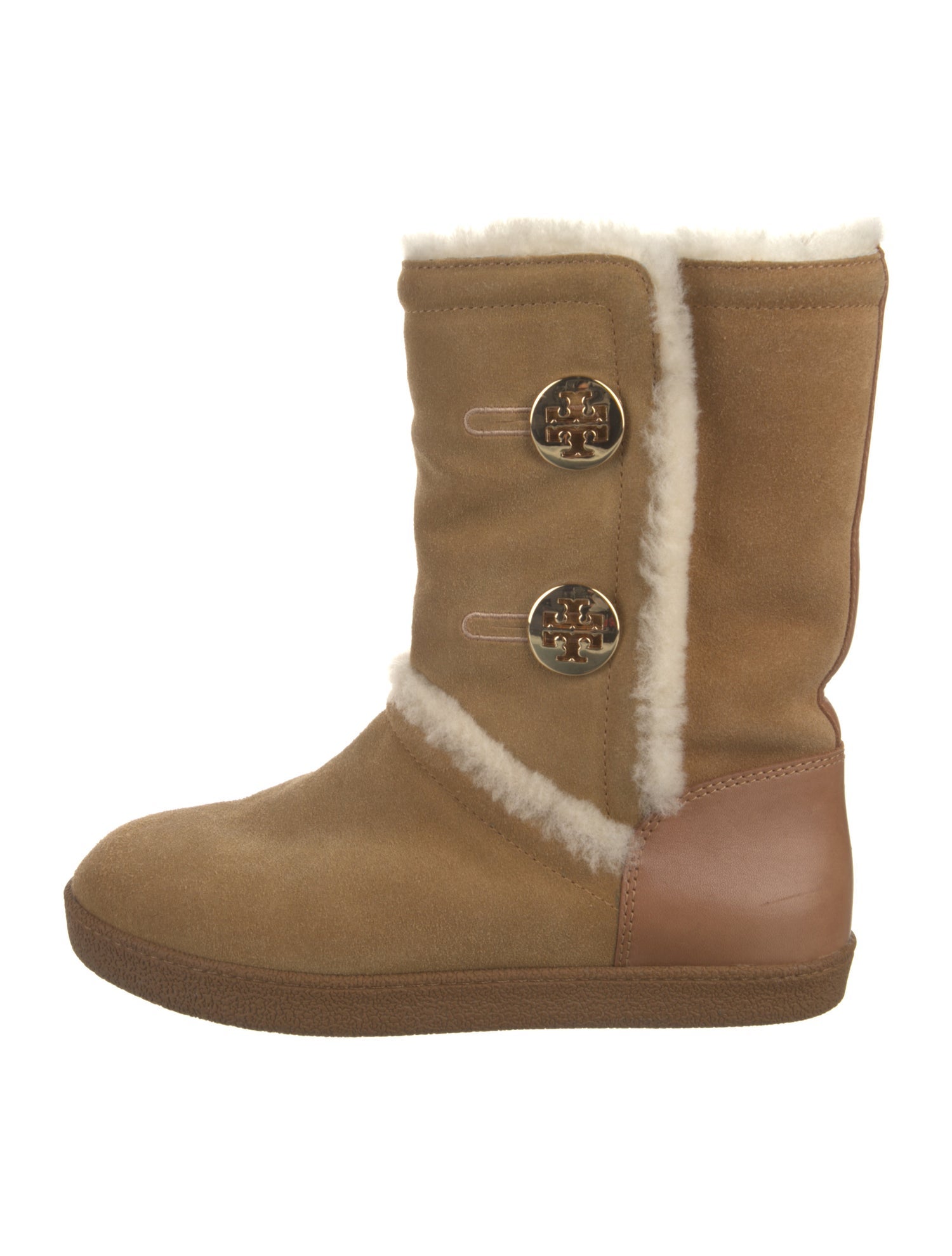 Tory Burch Suede Colorblock Pattern Boots