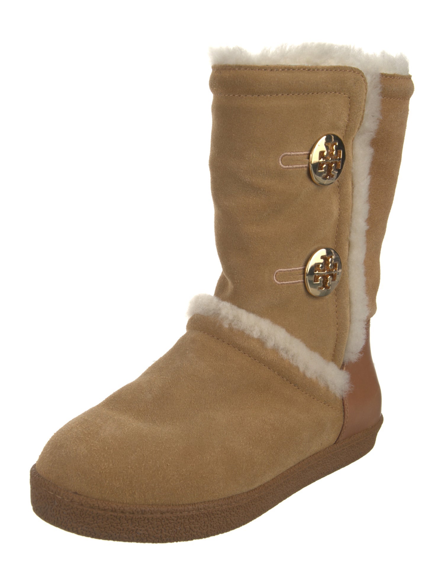 Tory Burch Suede Colorblock Pattern Boots