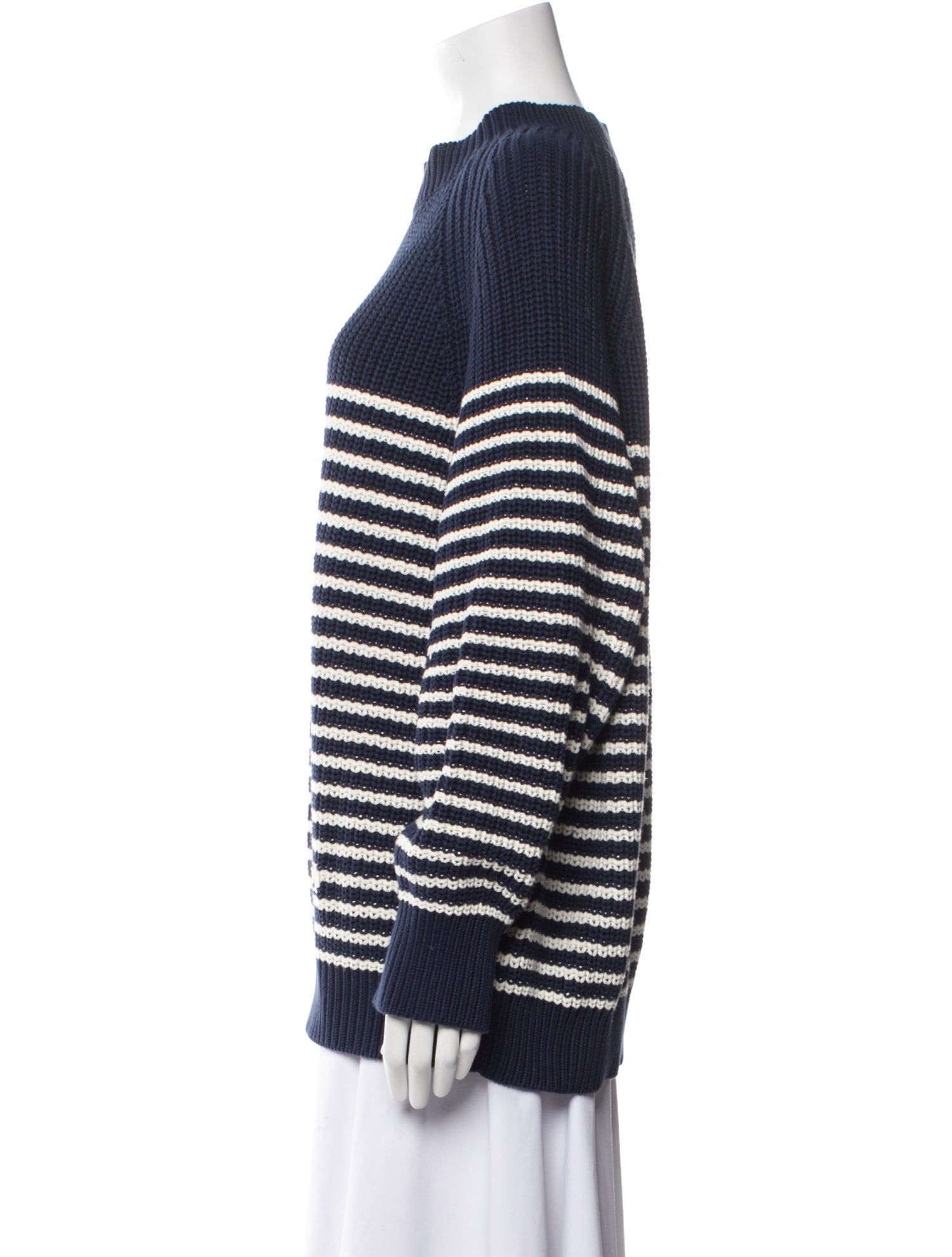 Tory Sport Striped Crew Neck Sweater