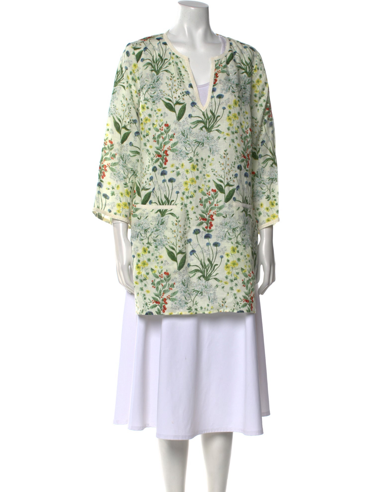 Tory Burch Linen Floral Print Tunic w/ Tags