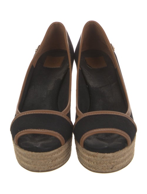 Tory Burch Canvas Leather Trim Embellishment Pumps