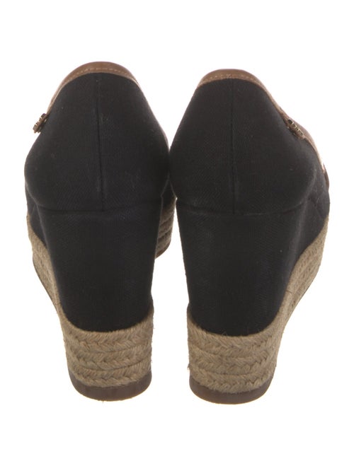 Tory Burch Canvas Leather Trim Embellishment Pumps