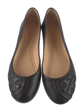 Tory Burch Leather Animal Print Ballet Flats