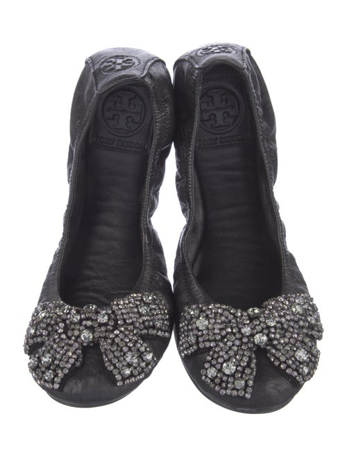 Tory Burch Leather Bow Accents Flats