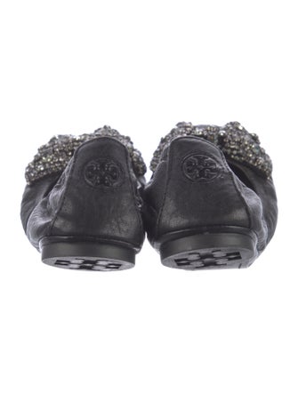 Tory Burch Leather Bow Accents Flats