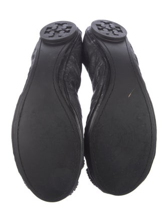Tory Burch Leather Bow Accents Flats