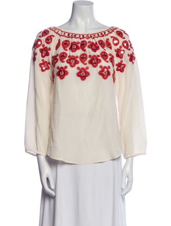 Tory Burch Silk Graphic Print Blouse