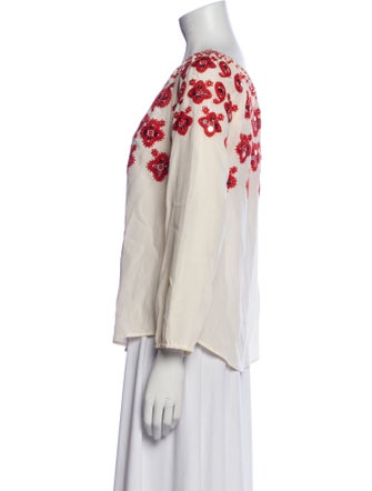 Tory Burch Silk Graphic Print Blouse