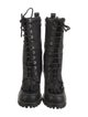 Tory Burch Leather Fringe Trim Accent Lace-Up Boots