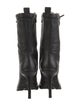 Tory Burch Leather Fringe Trim Accent Lace-Up Boots