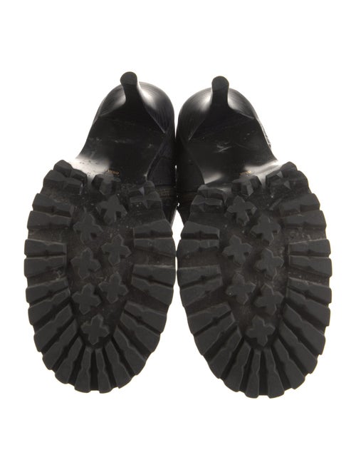 Tory Burch Leather Fringe Trim Accent Lace-Up Boots