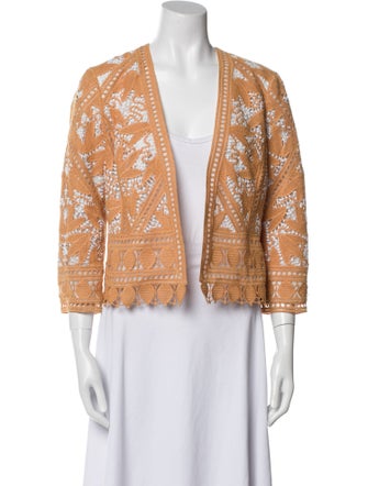 Tory Burch Printed Open Front Crop Top