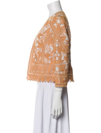 Tory Burch Printed Open Front Crop Top