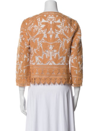 Tory Burch Printed Open Front Crop Top
