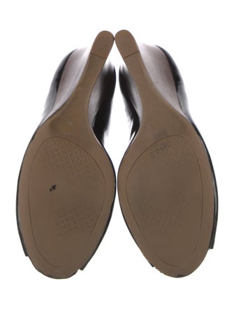 Tory Burch Patent Leather Leather Trim Embellishment Slingback Sandals